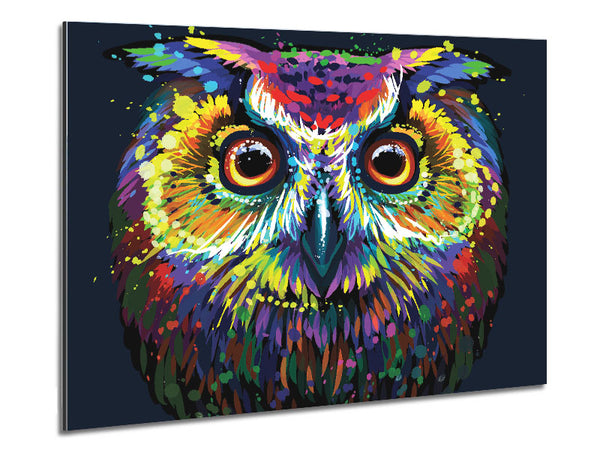 The Spooky Vivid Owl Metal Print
