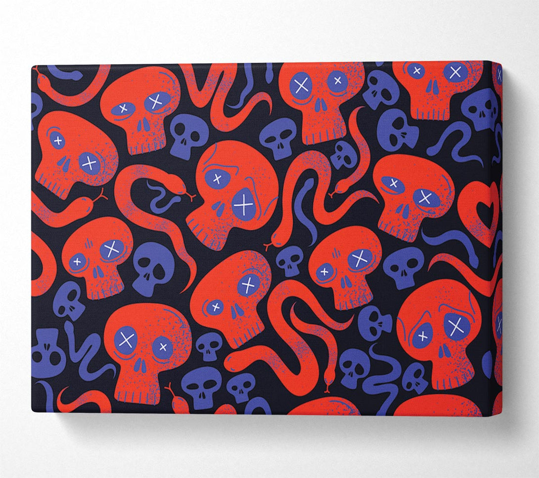 Picture of Red Skull And Snakes Canvas Print Wall Art