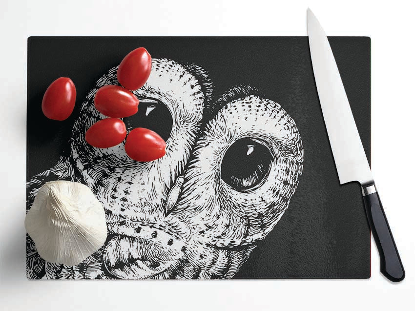 The Big Eyed Owl Glass Chopping Board