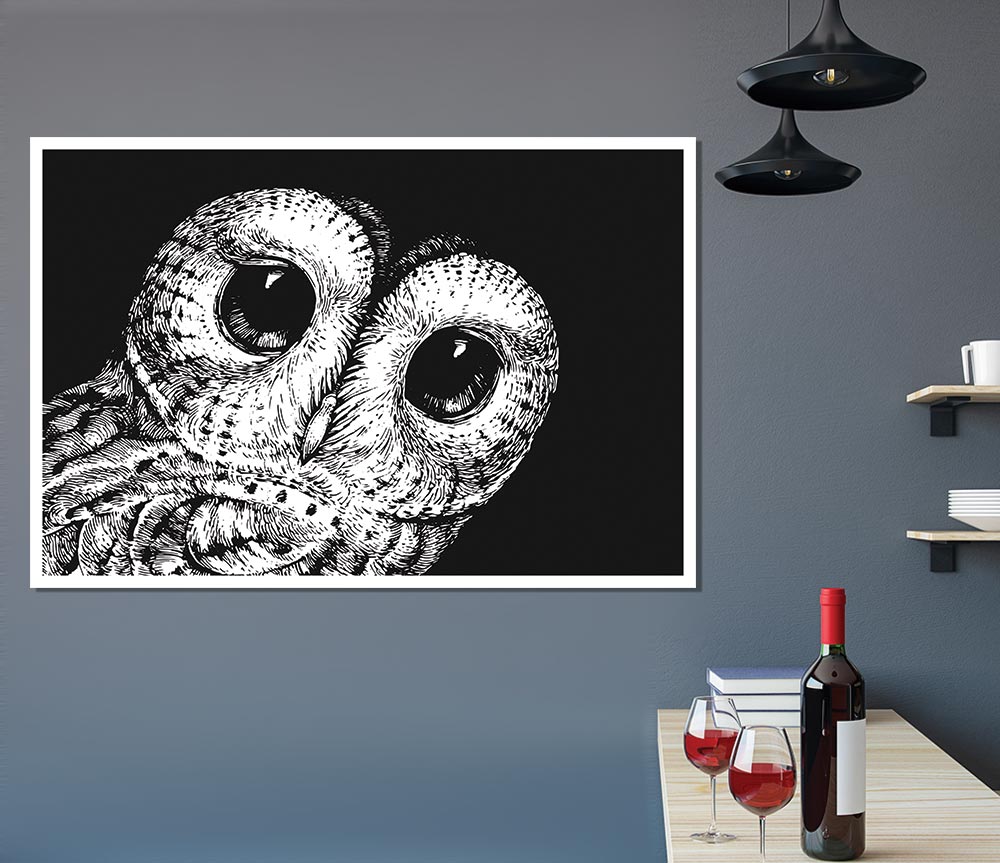 The Big Eyed Owl Print Poster Wall Art