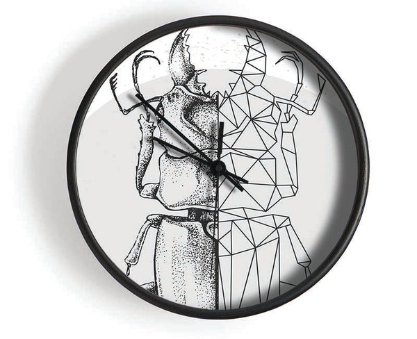The Stag Beetle Sketch Clock - Wallart-Direct UK