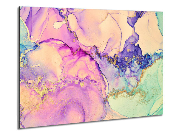 The Lilac Pastel Ink Water Metal Print