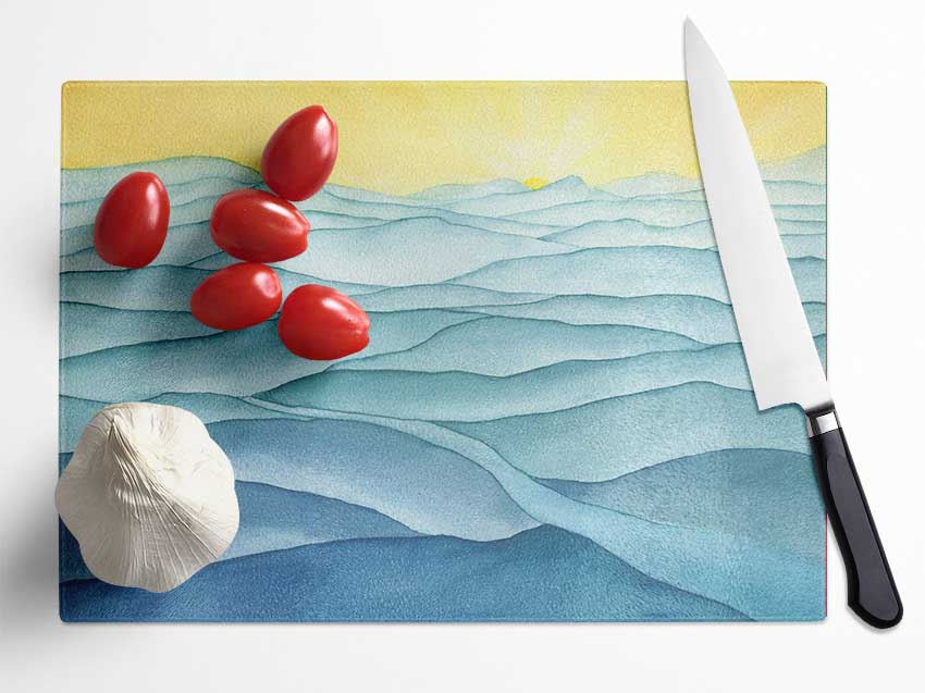 The Gentle Ripple Waves Glass Chopping Board