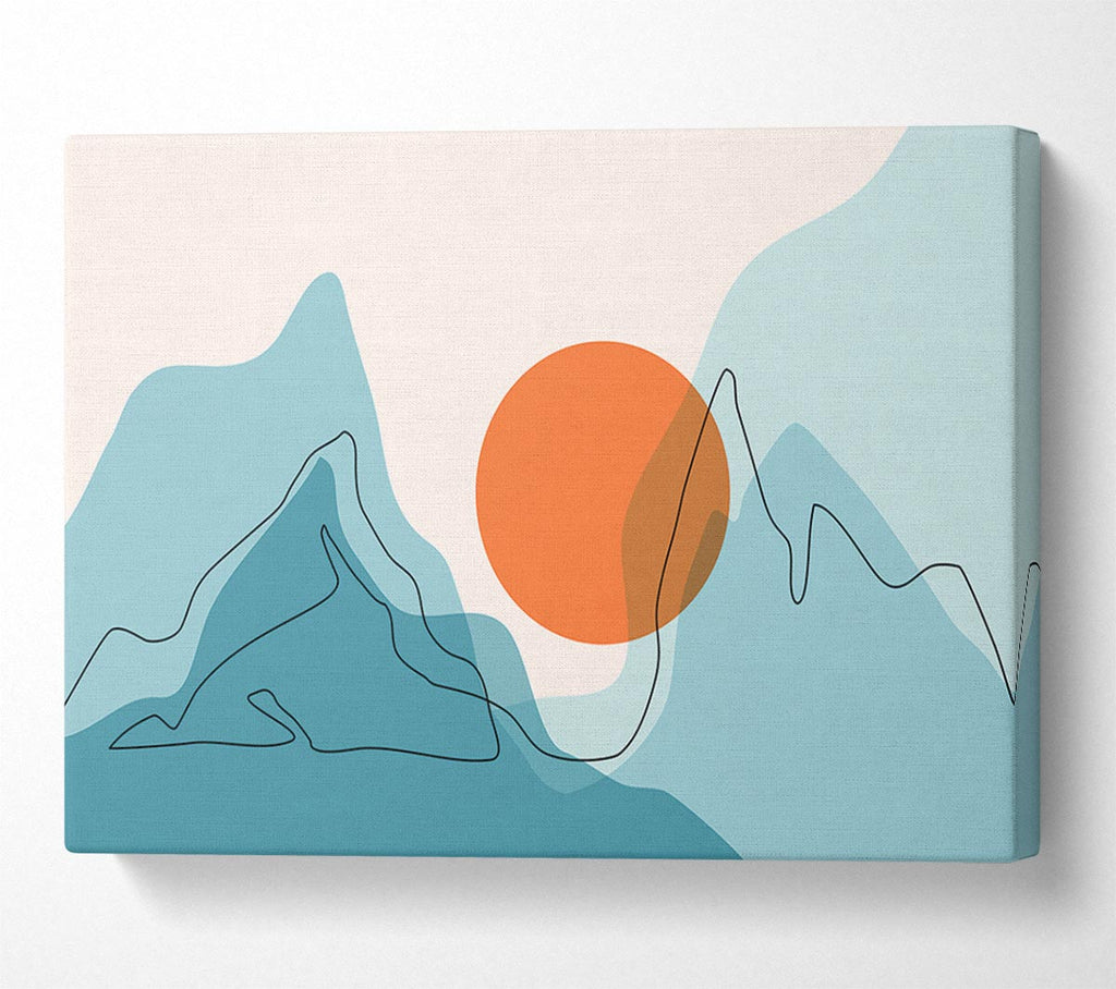 Picture of The Sun And Mountain Scene Canvas Print Wall Art