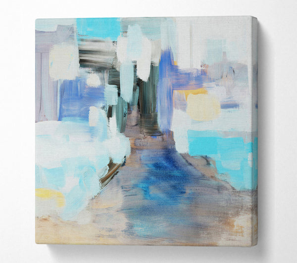 A Square Canvas Print Showing Chalk Cloud Blue Square Wall Art