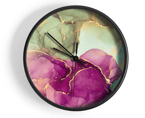 Deep Purple Glitter Clock - Wallart-Direct UK