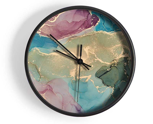Deep Blue Glitter Clock - Wallart-Direct UK