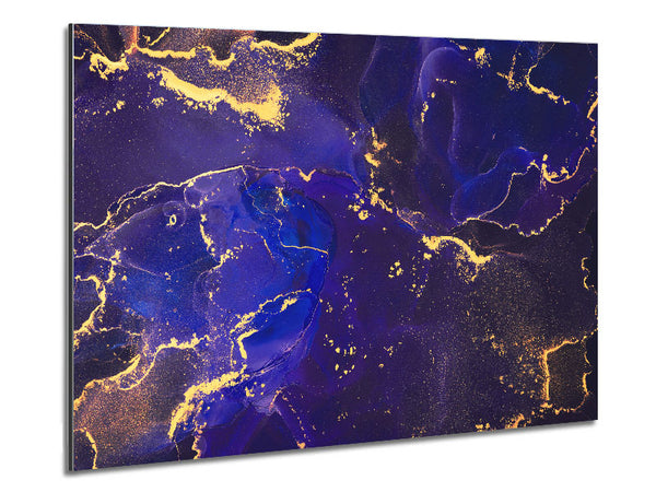 Royal Blue Glitter Metal Print