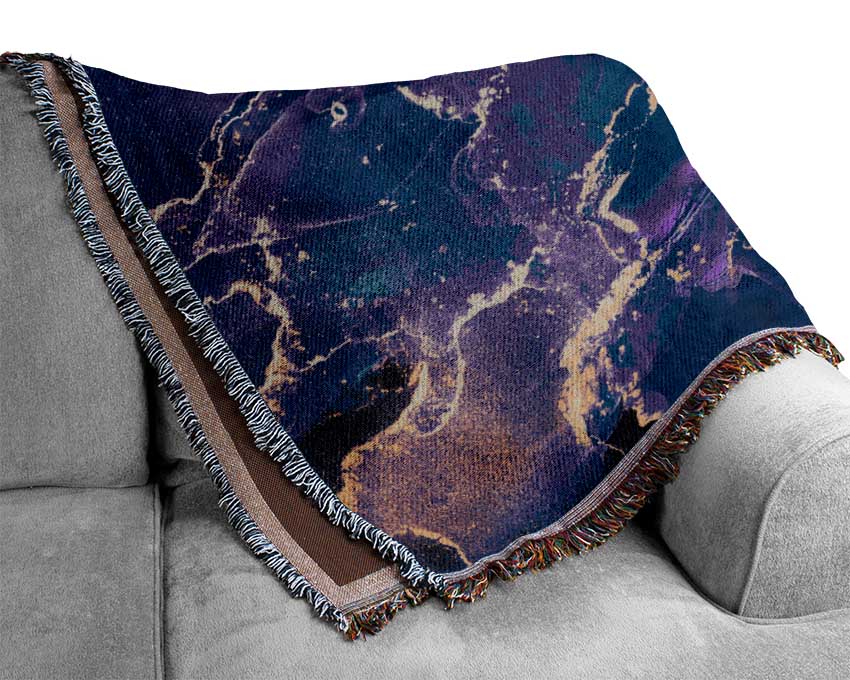 Royal Blue Glitter Woven Blanket