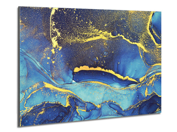 Deep Blueness Of Life Glitter Metal Print