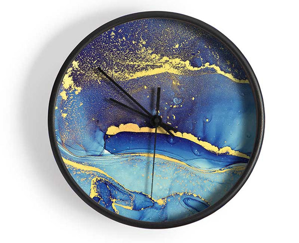 Deep Blueness Of Life Glitter Clock - Wallart-Direct UK