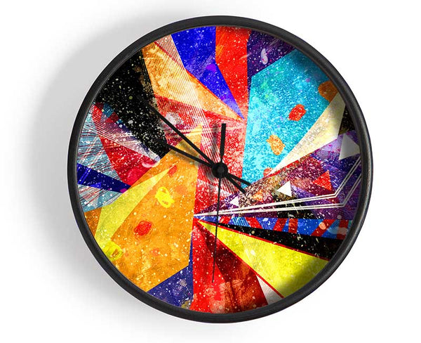 Triangles Of Life Pattern Clock - Wallart-Direct UK