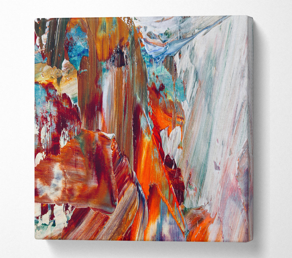 A Square Canvas Print Showing The Swipes Of The Paint Brush Square Wall Art