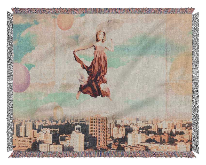 The Lady Umbrella Woven Blanket