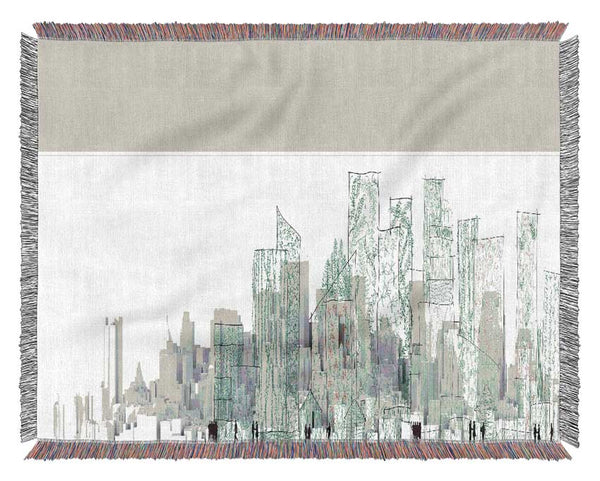 The City Sketch Art Woven Blanket