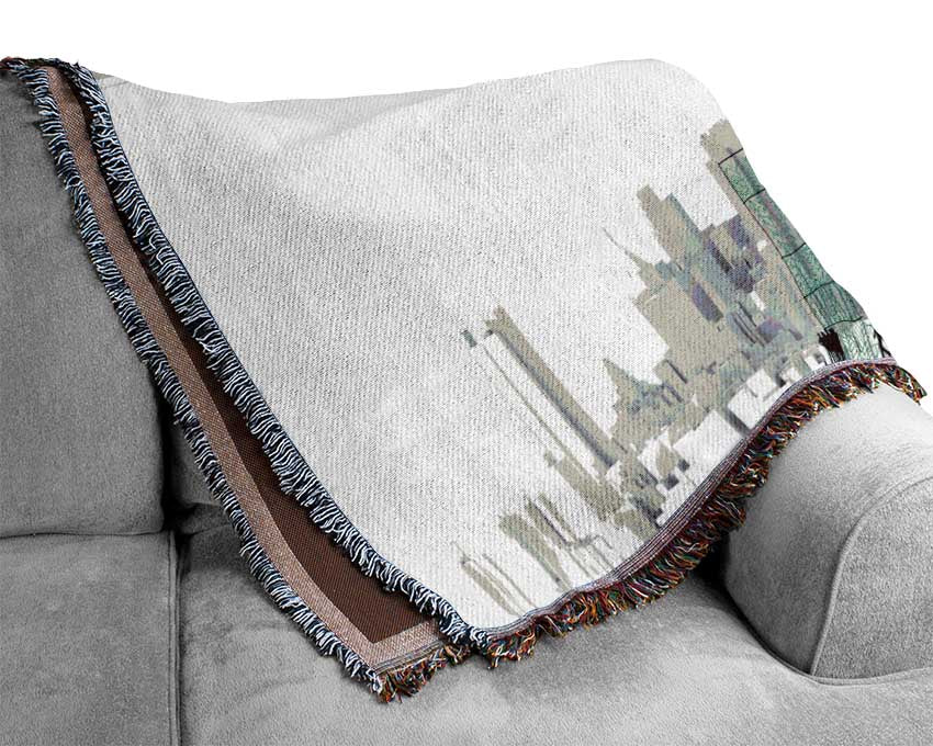 The City Sketch Art Woven Blanket