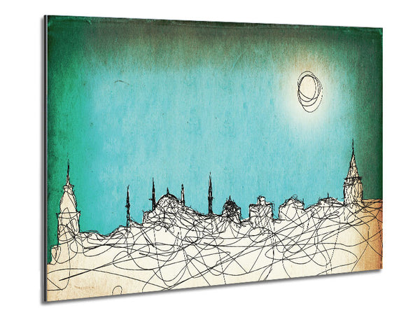 Wo die Sonne über der Stadt untergeht
