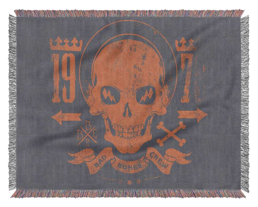 Retro Skull Red Woven Blanket