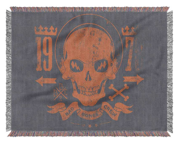 Retro Skull Red Woven Blanket