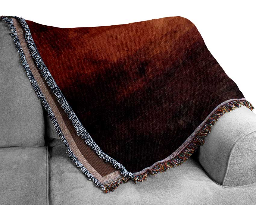 Orange Burns Black To Red Woven Blanket