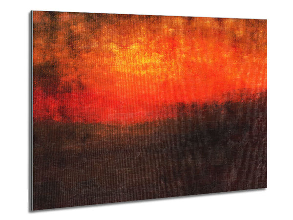 Orange Burns Black To Red Metal Print