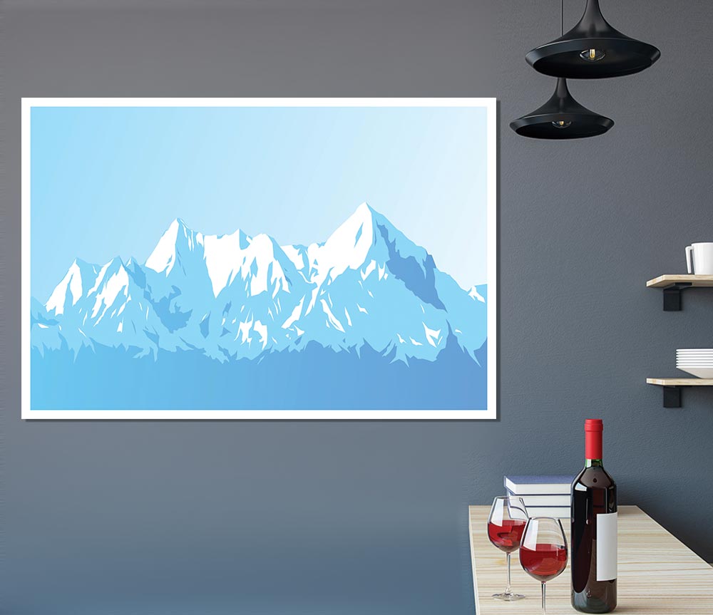 The Blue Mountain Snow Print Poster Wall Art