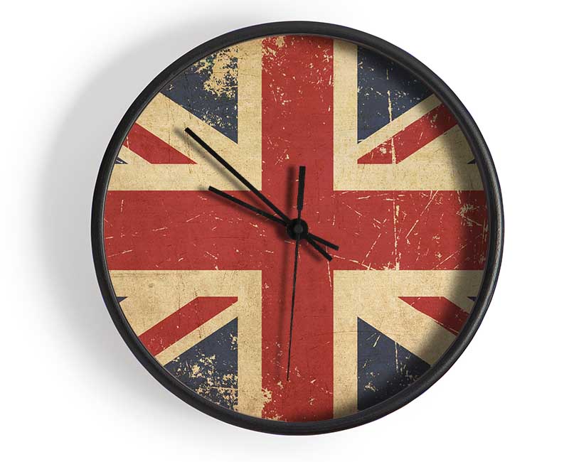 Grunge Union Jack Erosion Clock - Wallart-Direct UK