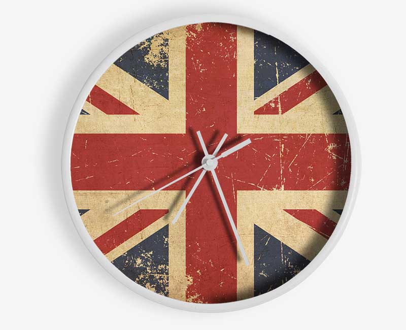 Grunge Union Jack Erosion Clock - Wallart-Direct UK