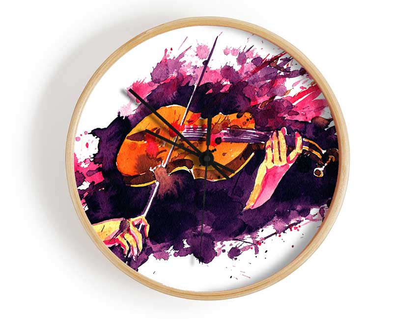 Playing The Violin Splatter Clock - Wallart-Direct UK