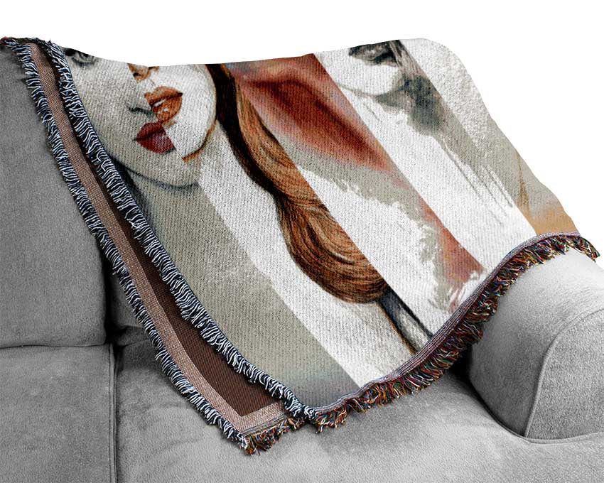 Womens Fashion Watercolour Woven Blanket
