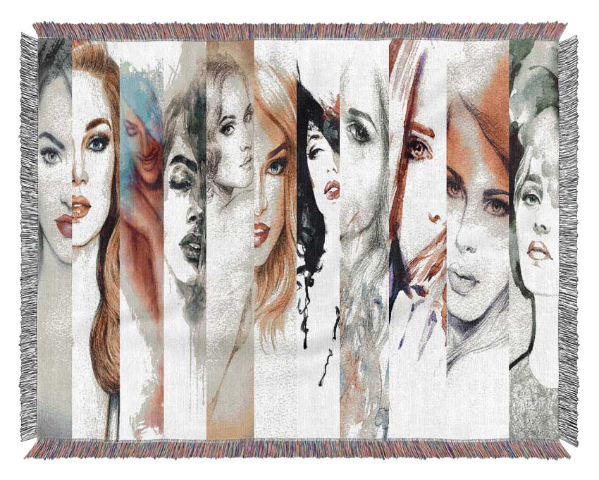 Womens Fashion Watercolour Woven Blanket