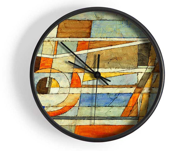 Abstract Grids Of Colours Clock - Wallart-Direct UK