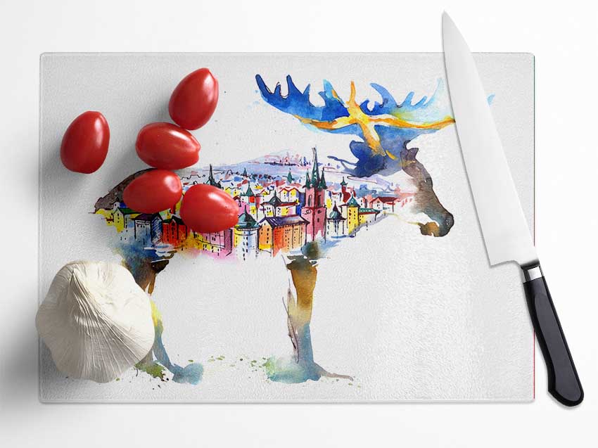 The Moose Town Glass Chopping Board