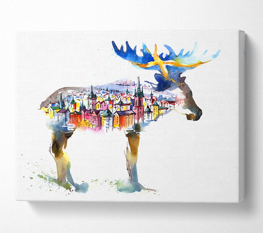 Picture of The Moose Town Canvas Print Wall Art