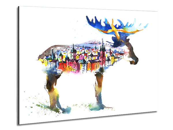 The Moose Town Metal Print