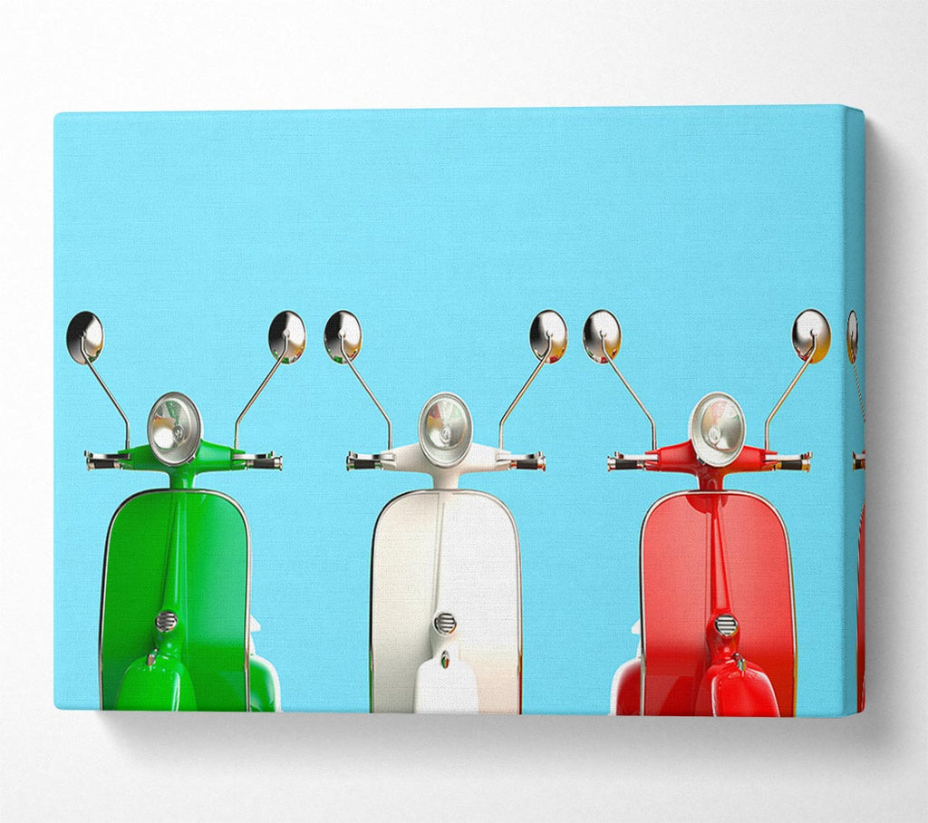 Picture of Three Vespas Italy Canvas Print Wall Art