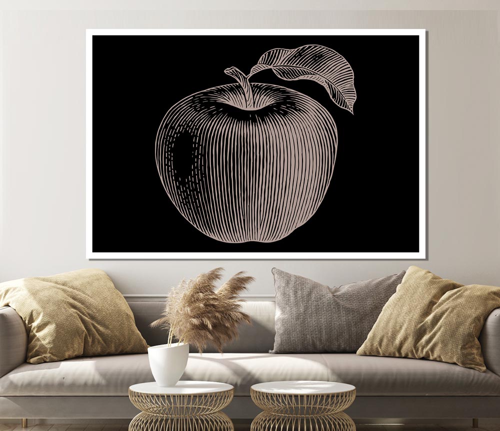The Drawn Apple Print Poster Wall Art