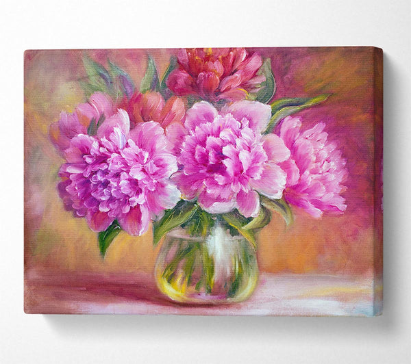 Picture of The Pink Blossom Vase Of Flowers Beauty Canvas Print Wall Art