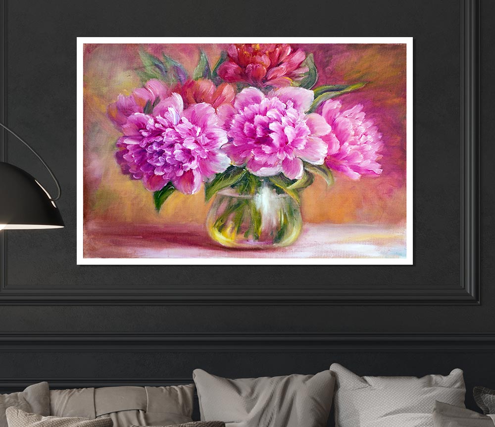 The Pink Blossom Vase Of Flowers Beauty Print Poster Wall Art