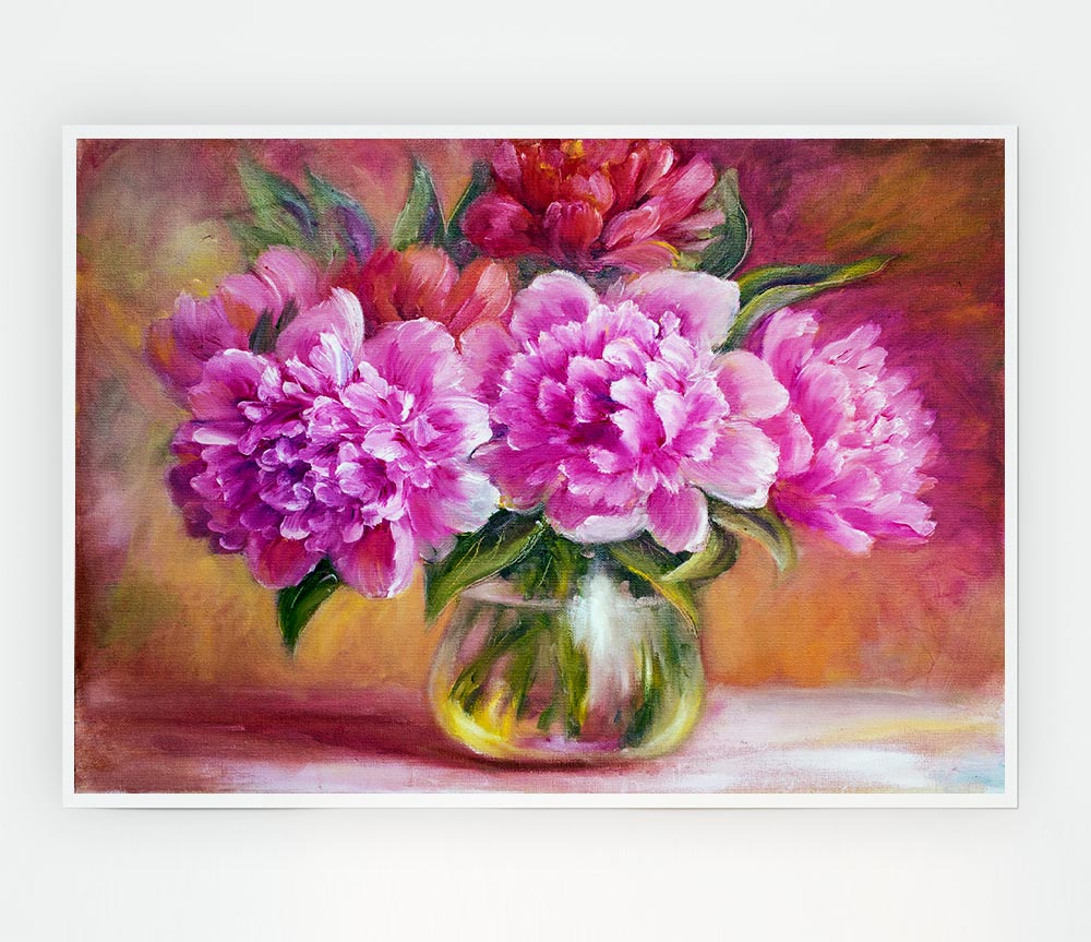 The Pink Blossom Vase Of Flowers Beauty Print Poster Wall Art