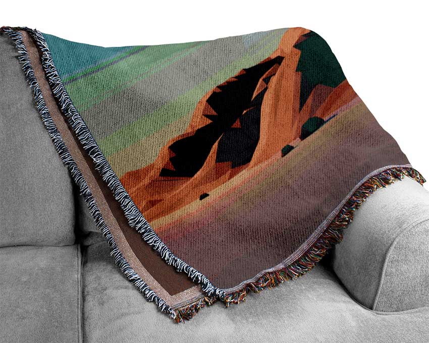 The Moon Over The Canyon Woven Blanket