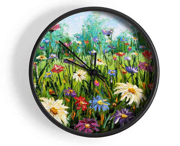 Lovely Spring Flowers Art Clock - Wallart-Direct UK