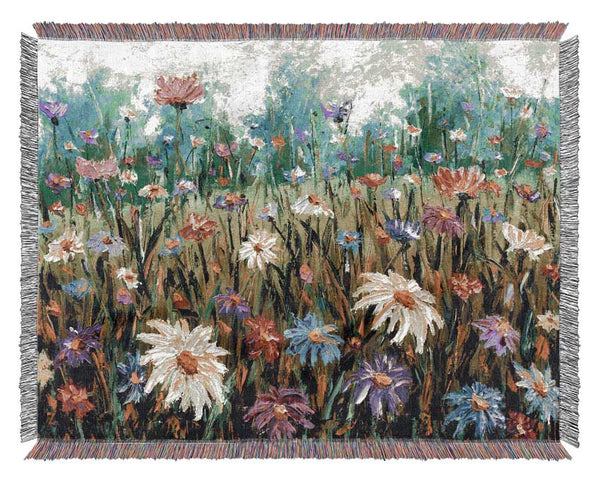 Lovely Spring Flowers Art Woven Blanket