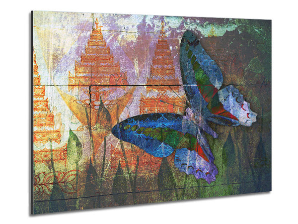 The Vivid Butterfly Grunge Metal Print
