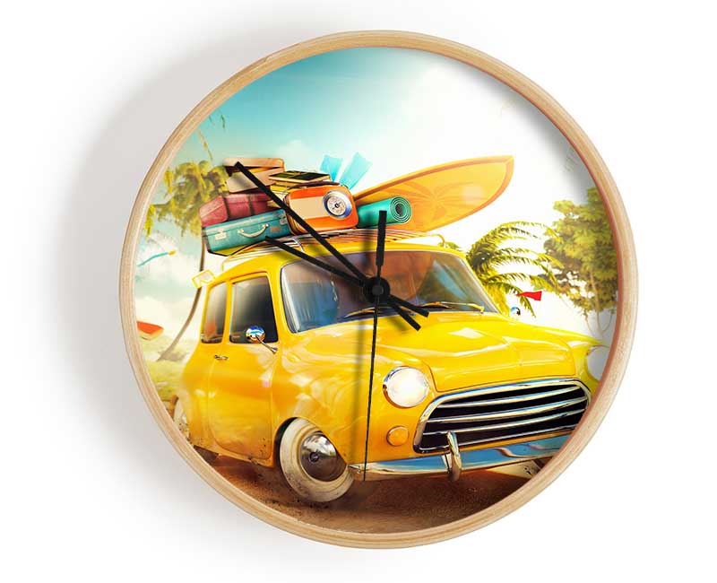 Yellow Classic Mini Trip Clock - Wallart-Direct UK