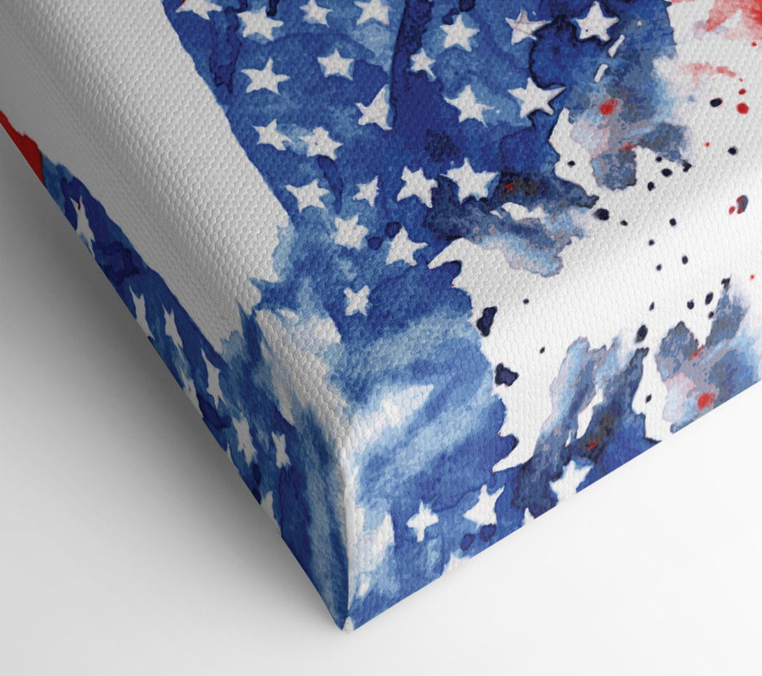  A Canvas Print of The Ink Splatter American Flag Canvas Wall Art