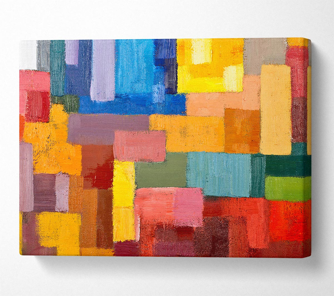  A Canvas Print of Patchwork Colours Mix Canvas Wall Art