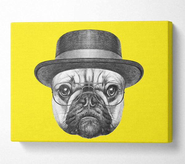 Picture of The Pug With A Hat Canvas Print Wall Art