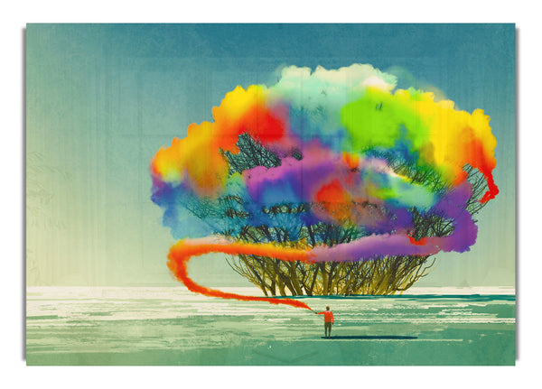 Bäume Regenbogen Wolke