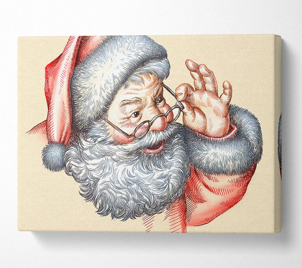 Picture of Santa Is Here Canvas Print Wall Art